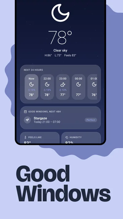 Weather screenshot — good windows